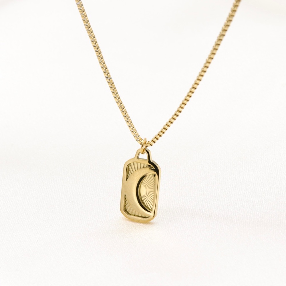 Engraved Moon Necklace